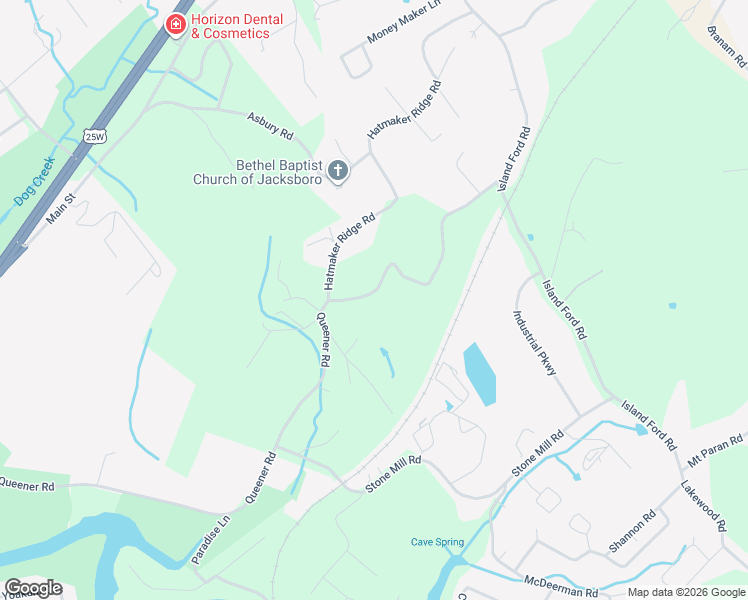 map of restaurants, bars, coffee shops, grocery stores, and more near 940 Queener Road in Jacksboro