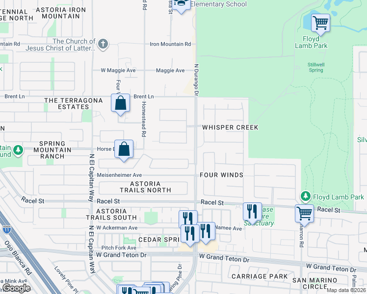 map of restaurants, bars, coffee shops, grocery stores, and more near 8405 Mystic Night Avenue in Las Vegas