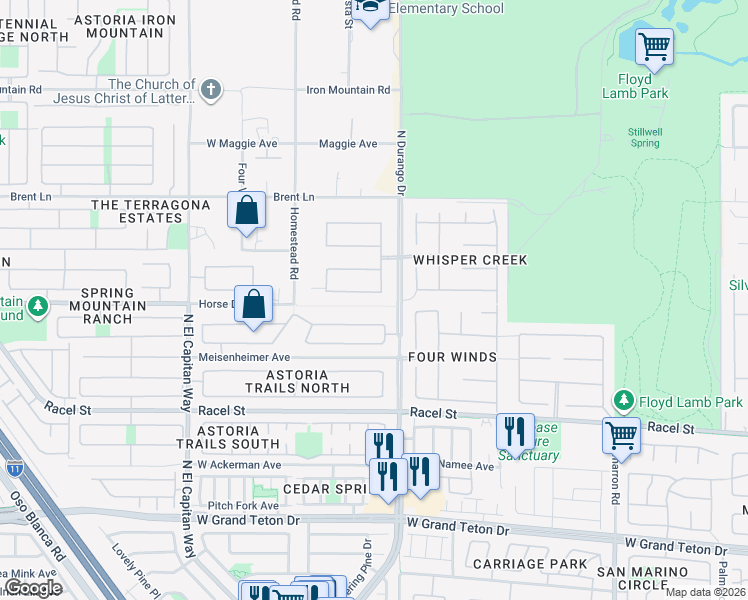 map of restaurants, bars, coffee shops, grocery stores, and more near 8405 Mystic Night Avenue in Las Vegas