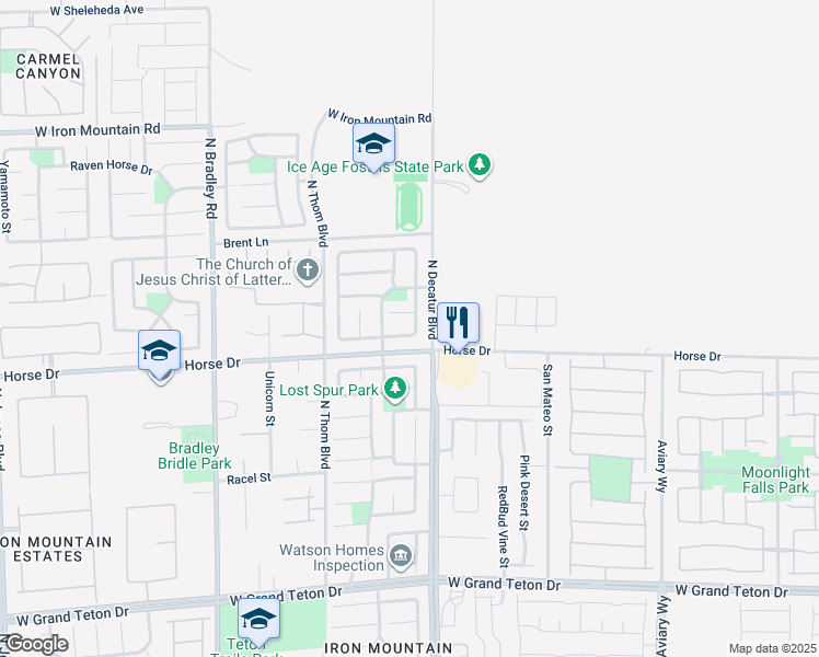 map of restaurants, bars, coffee shops, grocery stores, and more near 4908 Hostetler Avenue in Las Vegas