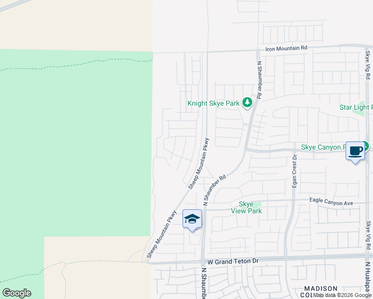 map of restaurants, bars, coffee shops, grocery stores, and more near 8368 Tanton Ridge Street in Las Vegas