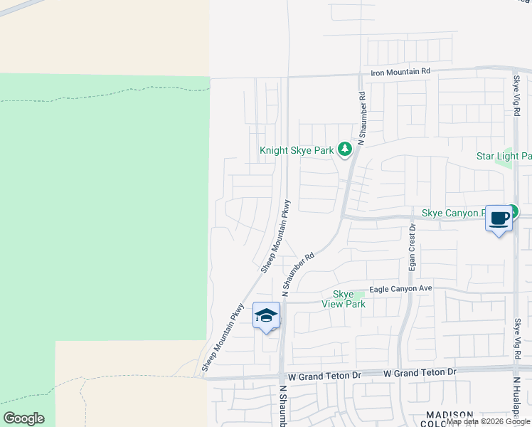 map of restaurants, bars, coffee shops, grocery stores, and more near Pole Line Rd in Las Vegas