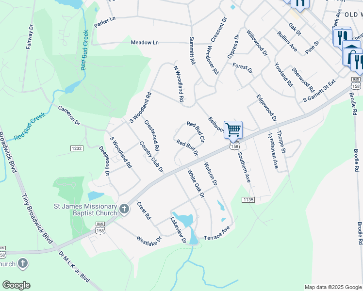 map of restaurants, bars, coffee shops, grocery stores, and more near 2506 Westover Drive in Henderson