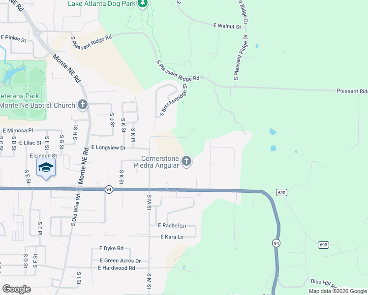 map of restaurants, bars, coffee shops, grocery stores, and more near 1161 East Longview Drive in Rogers