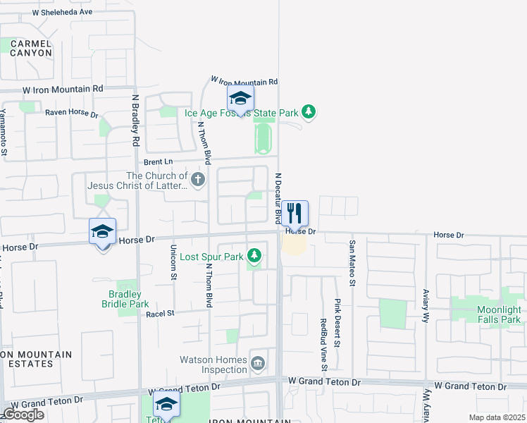 map of restaurants, bars, coffee shops, grocery stores, and more near 4913 Lazy Day Court in Las Vegas