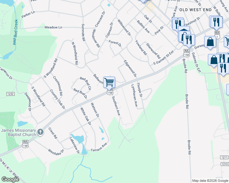 map of restaurants, bars, coffee shops, grocery stores, and more near 2223 Oxford Road in Henderson