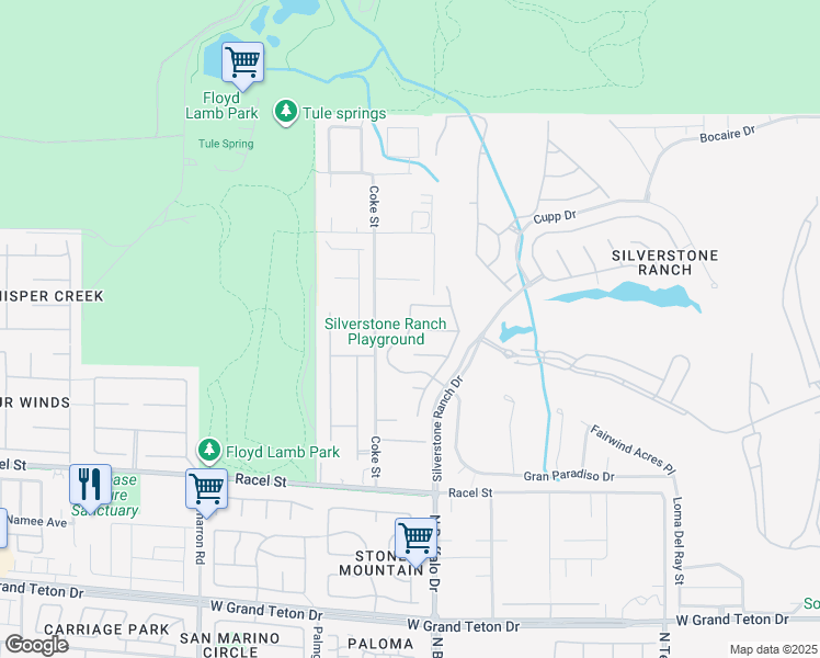 map of restaurants, bars, coffee shops, grocery stores, and more near Berkley Hall Street in Las Vegas