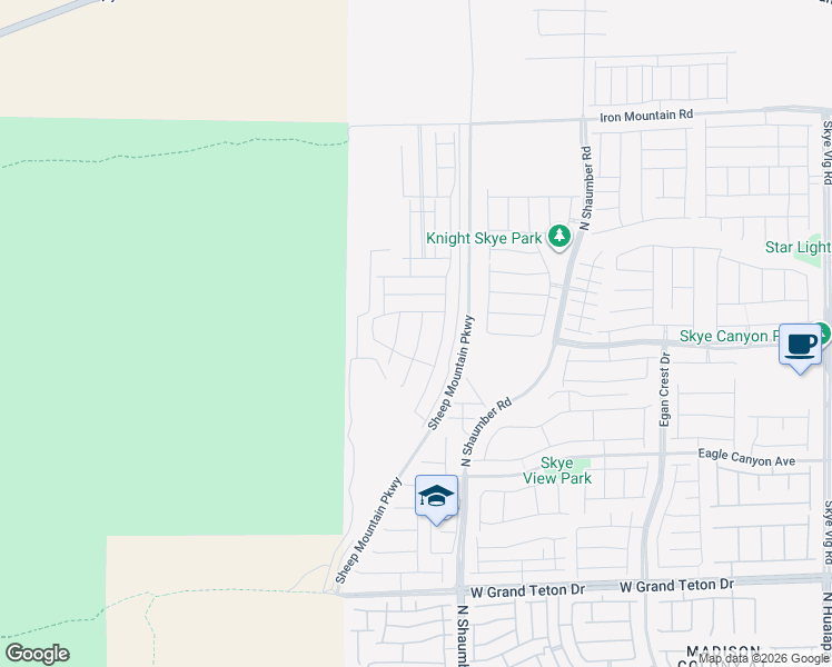 map of restaurants, bars, coffee shops, grocery stores, and more near Pole Line Rd in Las Vegas