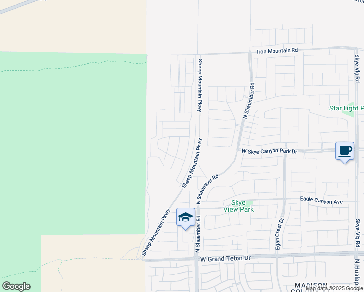 map of restaurants, bars, coffee shops, grocery stores, and more near Tanton Ridge Street in Las Vegas