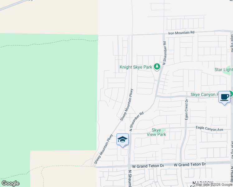 map of restaurants, bars, coffee shops, grocery stores, and more near Pole Line Rd in Las Vegas