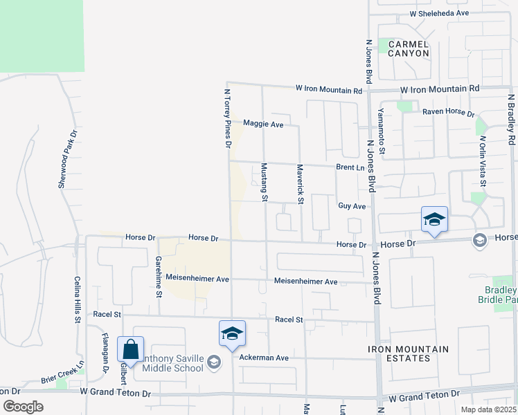 map of restaurants, bars, coffee shops, grocery stores, and more near 6325 Guy Avenue in Las Vegas