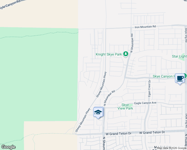 map of restaurants, bars, coffee shops, grocery stores, and more near Pole Line Rd in Las Vegas