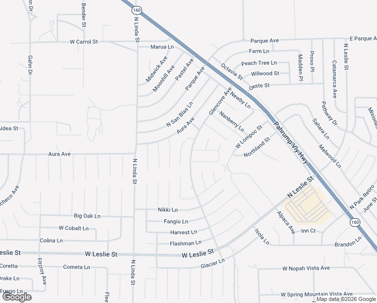 map of restaurants, bars, coffee shops, grocery stores, and more near 6480 Glencove Avenue in Pahrump