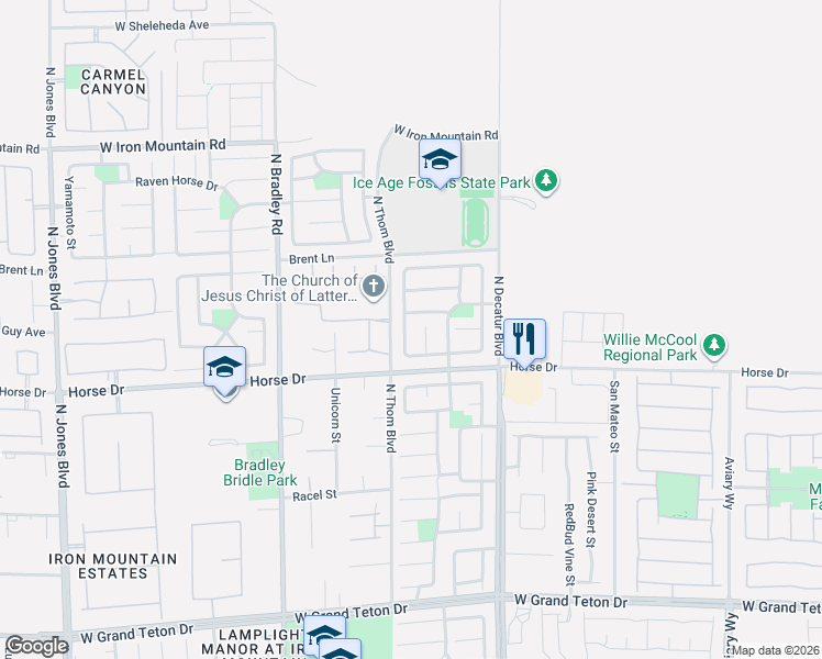 map of restaurants, bars, coffee shops, grocery stores, and more near 5037 Ironhorse Ranch Avenue in Las Vegas