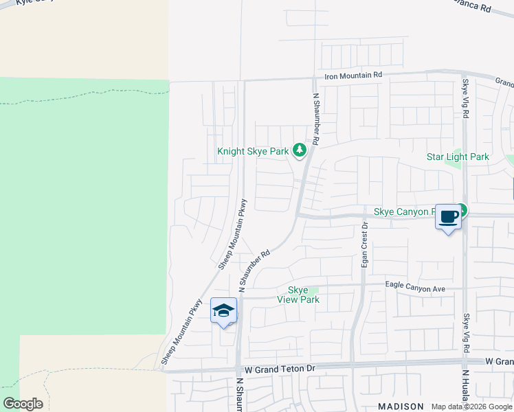 map of restaurants, bars, coffee shops, grocery stores, and more near 10806 Grand Teton Drive in Las Vegas