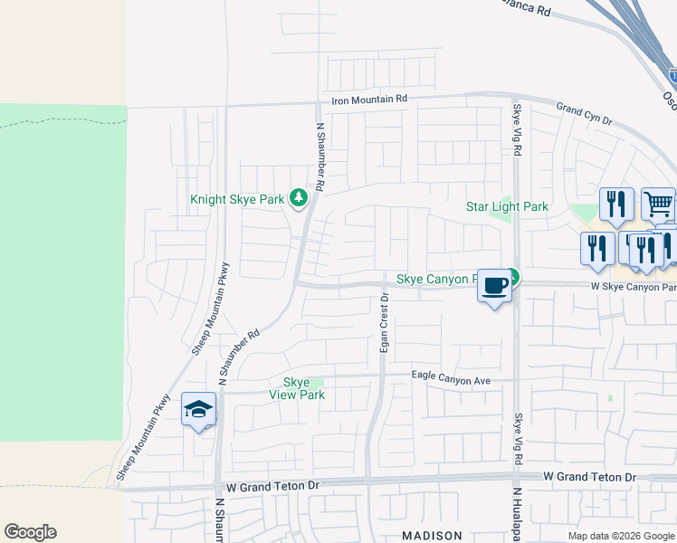 map of restaurants, bars, coffee shops, grocery stores, and more near 10448 Stroma Avenue in Las Vegas