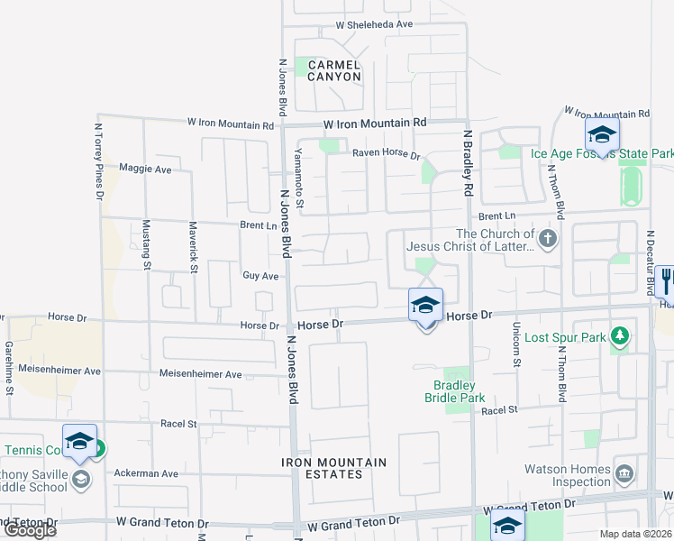 map of restaurants, bars, coffee shops, grocery stores, and more near 8508 Canyon Ranch Street in Las Vegas