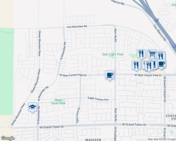 map of restaurants, bars, coffee shops, grocery stores, and more near 8564 Scalpay St in Las Vegas