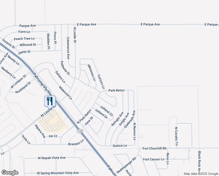 map of restaurants, bars, coffee shops, grocery stores, and more near 280 East Park Retiro in Pahrump