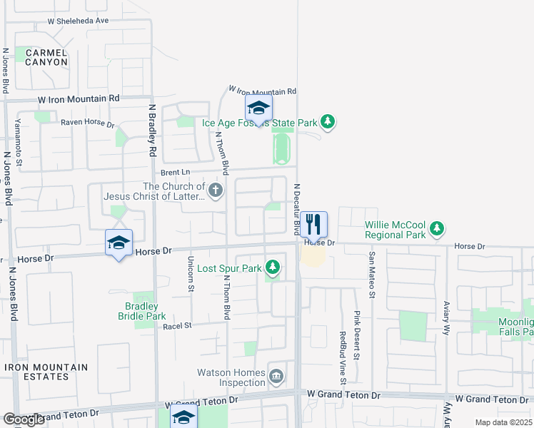 map of restaurants, bars, coffee shops, grocery stores, and more near 4940 Lazy Day Court in Las Vegas