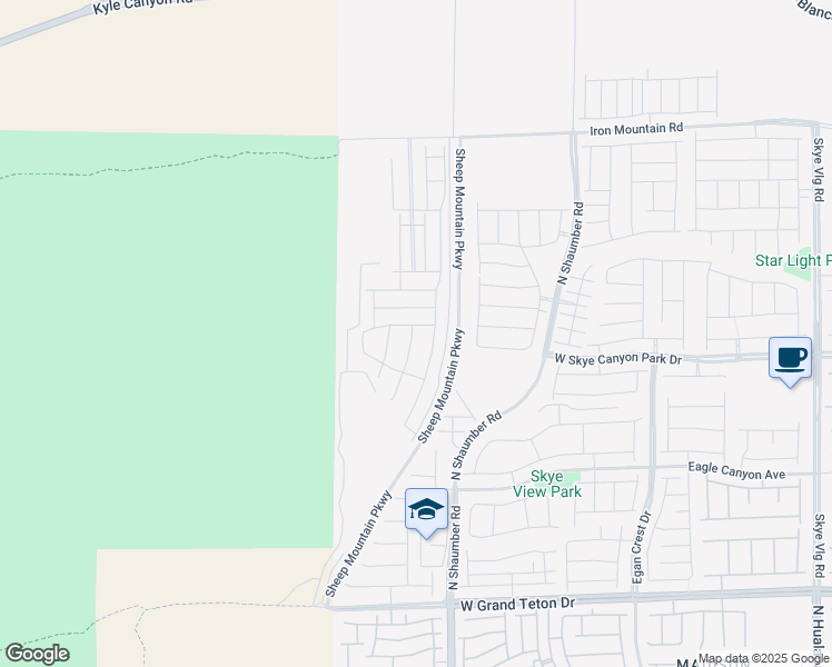 map of restaurants, bars, coffee shops, grocery stores, and more near Tanton Ridge Street in Las Vegas