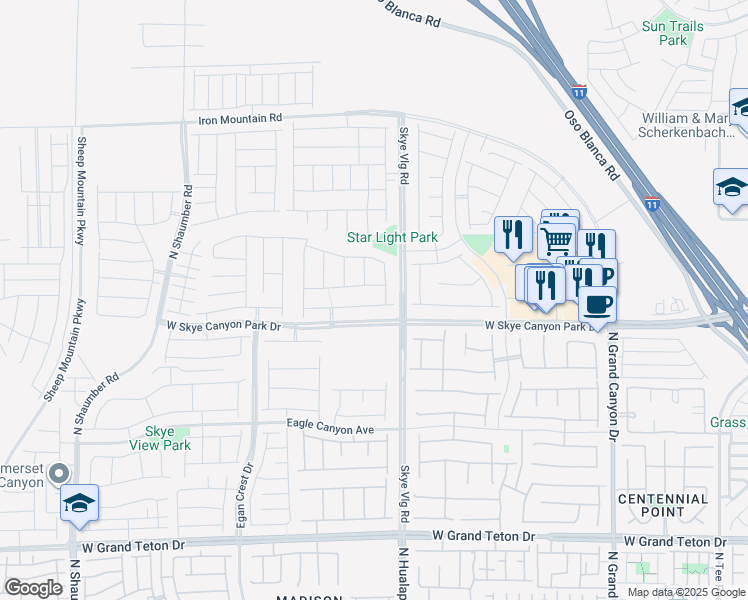 map of restaurants, bars, coffee shops, grocery stores, and more near 10119 Tree Blossom Avenue in Las Vegas
