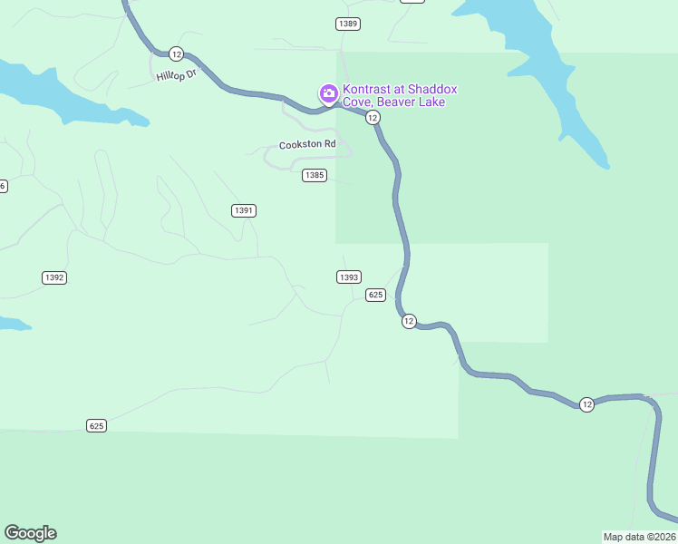 map of restaurants, bars, coffee shops, grocery stores, and more near Oak Lane in Rogers
