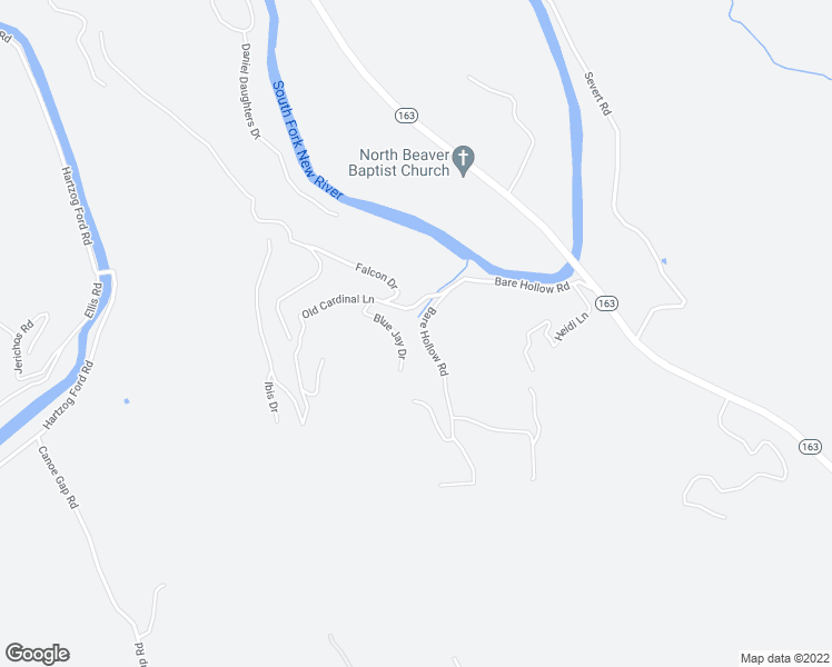 map of restaurants, bars, coffee shops, grocery stores, and more near 257 Blue Jay Drive in West Jefferson
