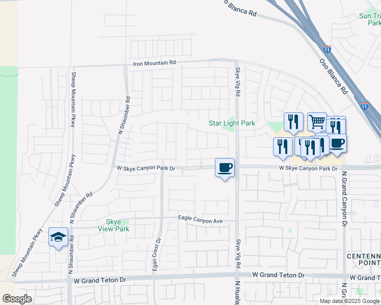 map of restaurants, bars, coffee shops, grocery stores, and more near 10245 Misty Step Avenue in Las Vegas