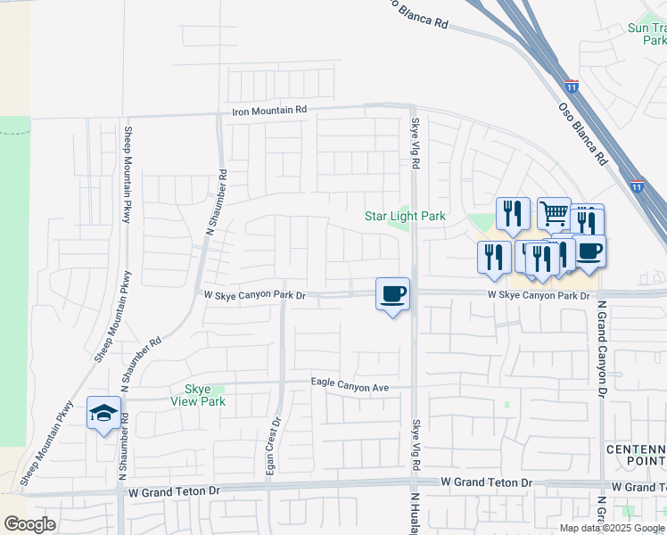 map of restaurants, bars, coffee shops, grocery stores, and more near 10245 Misty Step Avenue in Las Vegas