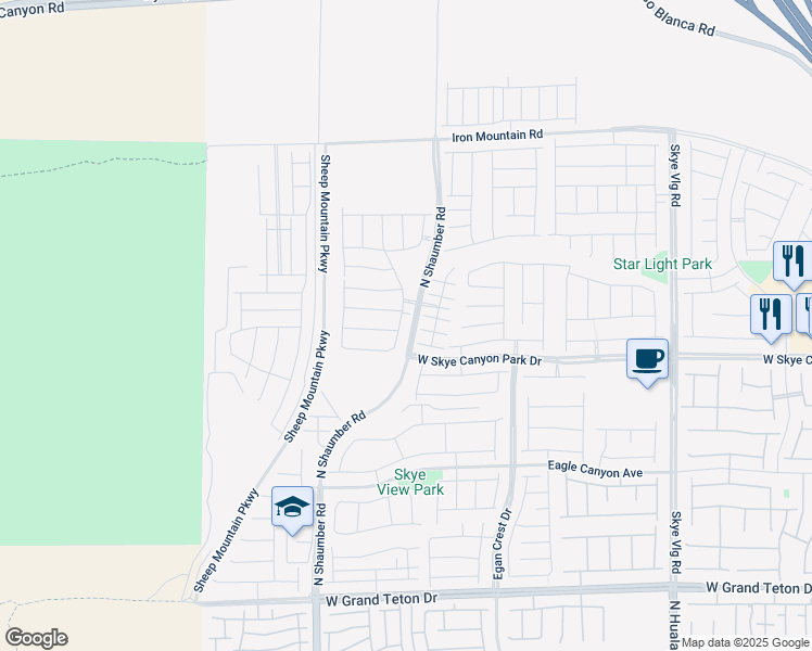 map of restaurants, bars, coffee shops, grocery stores, and more near 8598 Felker Street in Las Vegas