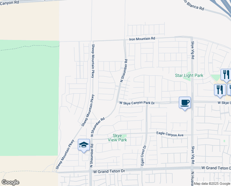 map of restaurants, bars, coffee shops, grocery stores, and more near 8598 Felker Street in Las Vegas