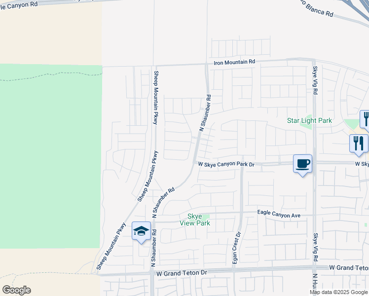 map of restaurants, bars, coffee shops, grocery stores, and more near 10596 Enridge Avenue in Las Vegas