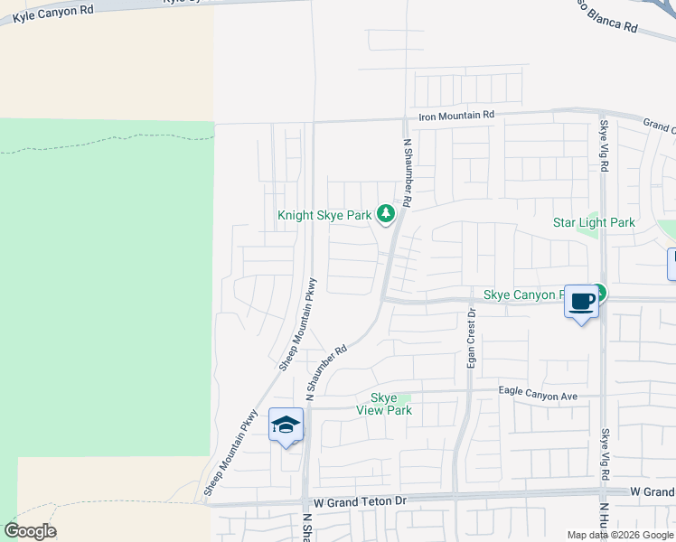 map of restaurants, bars, coffee shops, grocery stores, and more near 10662 Enridge Avenue in Las Vegas