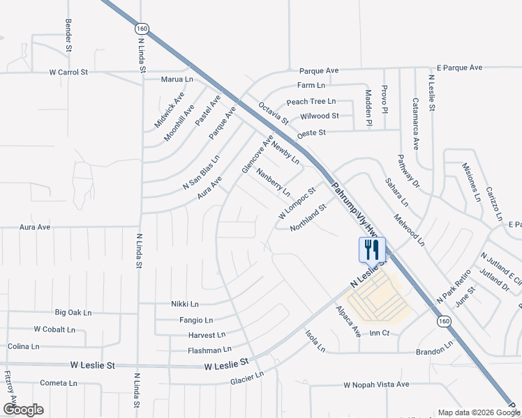 map of restaurants, bars, coffee shops, grocery stores, and more near 6620 Gallup Court in Pahrump