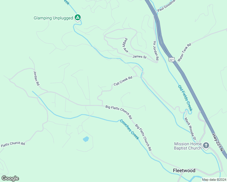map of restaurants, bars, coffee shops, grocery stores, and more near 226 Call Creek Road in Fleetwood