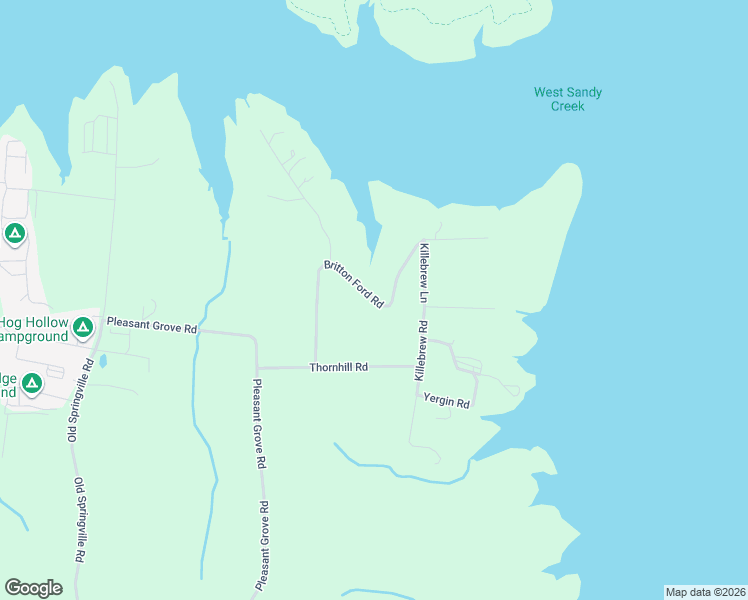 map of restaurants, bars, coffee shops, grocery stores, and more near 270-680 Britton Ford Road in Springville