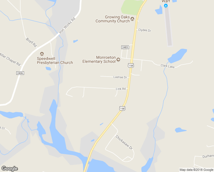 map of restaurants, bars, coffee shops, grocery stores, and more near 195 Link Road in Reidsville