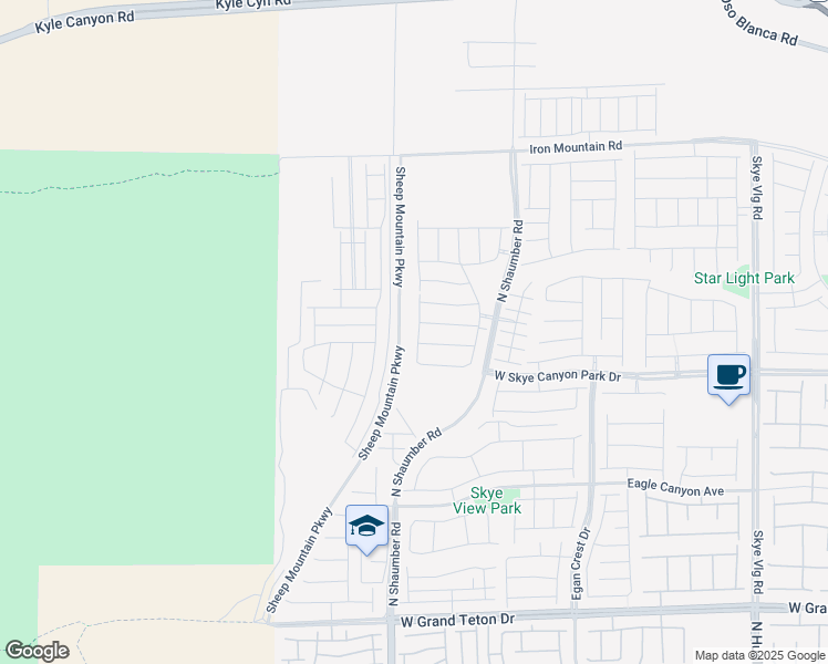 map of restaurants, bars, coffee shops, grocery stores, and more near 8621 Faxom Street in Las Vegas