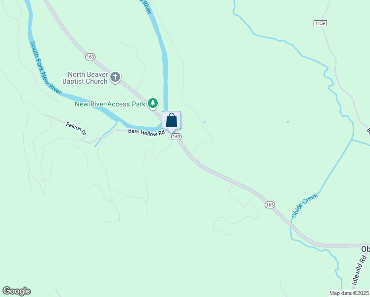 map of restaurants, bars, coffee shops, grocery stores, and more near 8429 North Carolina 163 in West Jefferson