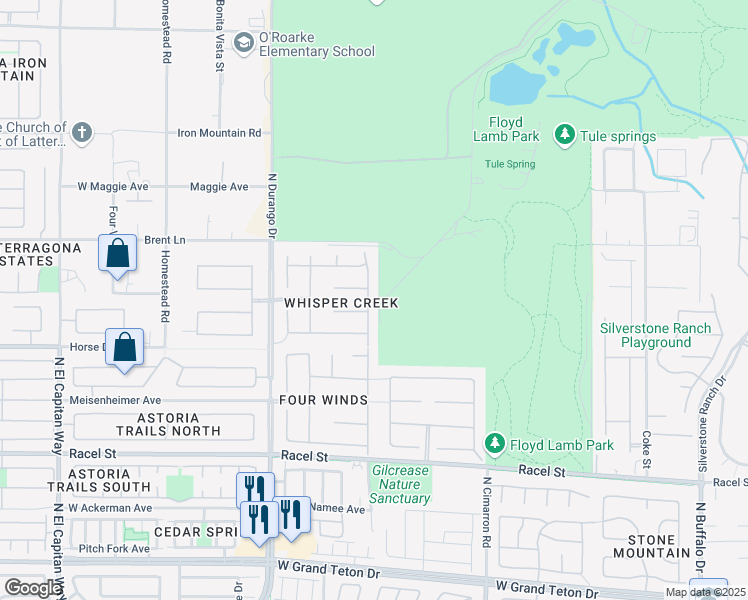 map of restaurants, bars, coffee shops, grocery stores, and more near 8616 Willow Cabin Street in Las Vegas