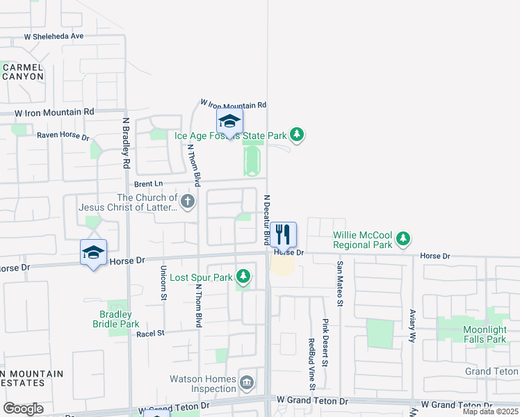 map of restaurants, bars, coffee shops, grocery stores, and more near 8500 Wildheart Ranch Street in Las Vegas