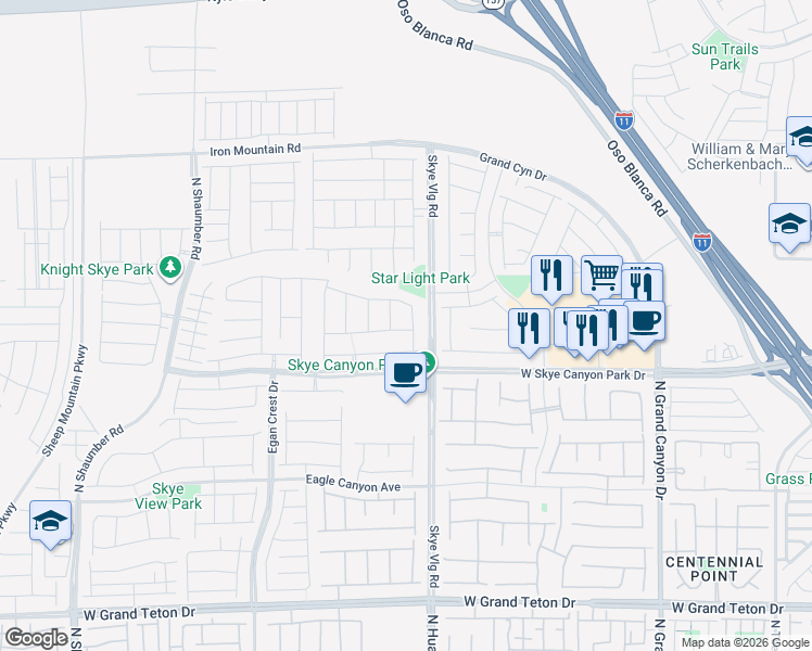 map of restaurants, bars, coffee shops, grocery stores, and more near 8657 Hartmont Street in Las Vegas