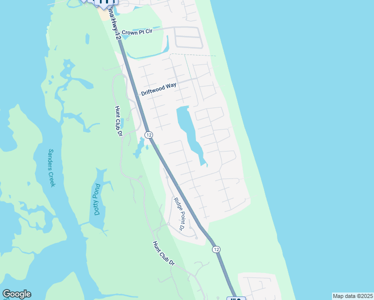 map of restaurants, bars, coffee shops, grocery stores, and more near 739 Cormorant Trail in Currituck County