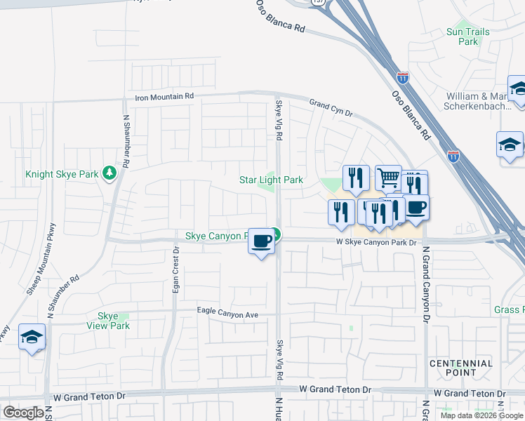 map of restaurants, bars, coffee shops, grocery stores, and more near 8657 Hartmont Street in Las Vegas