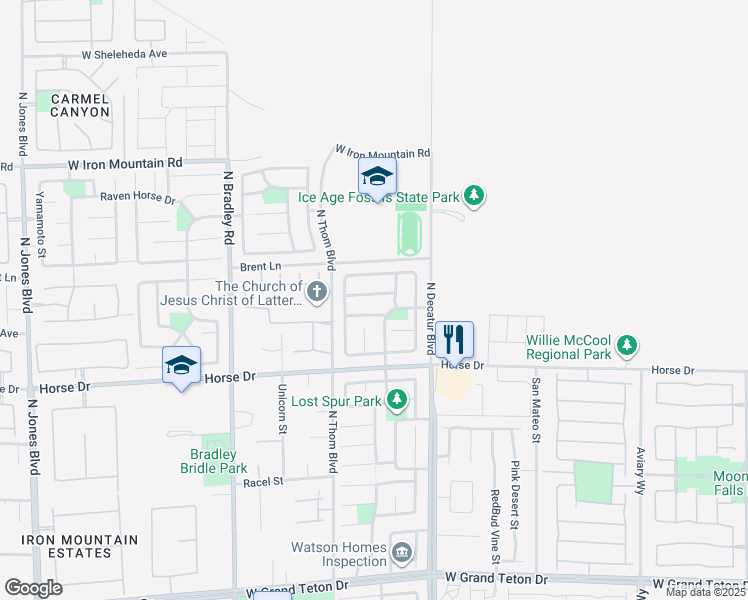 map of restaurants, bars, coffee shops, grocery stores, and more near 4940 Lazy Day Court in Las Vegas