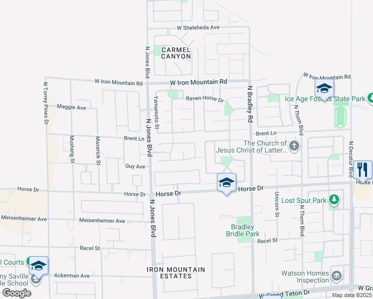 map of restaurants, bars, coffee shops, grocery stores, and more near 8516 Dakota Trace Court in Las Vegas