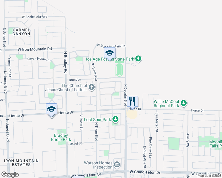 map of restaurants, bars, coffee shops, grocery stores, and more near 4940 Lazy Day Court in Las Vegas