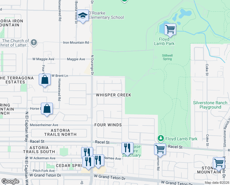 map of restaurants, bars, coffee shops, grocery stores, and more near 8217 Old Cistern Court in Las Vegas