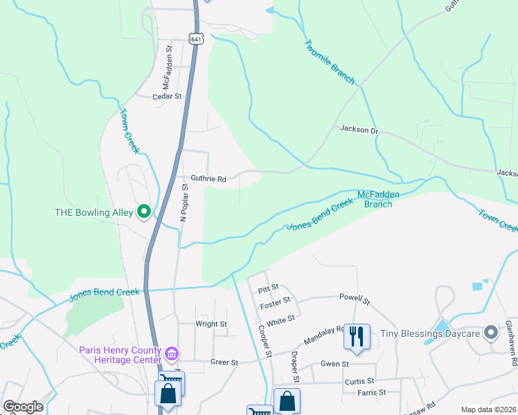 map of restaurants, bars, coffee shops, grocery stores, and more near 290 Guthrie Road in Paris